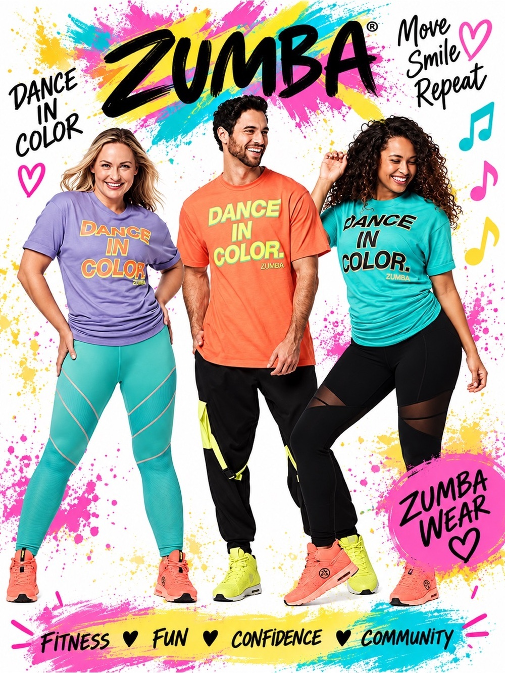 Zumba Wear “Dance In Color” Graphic T-Shirt-